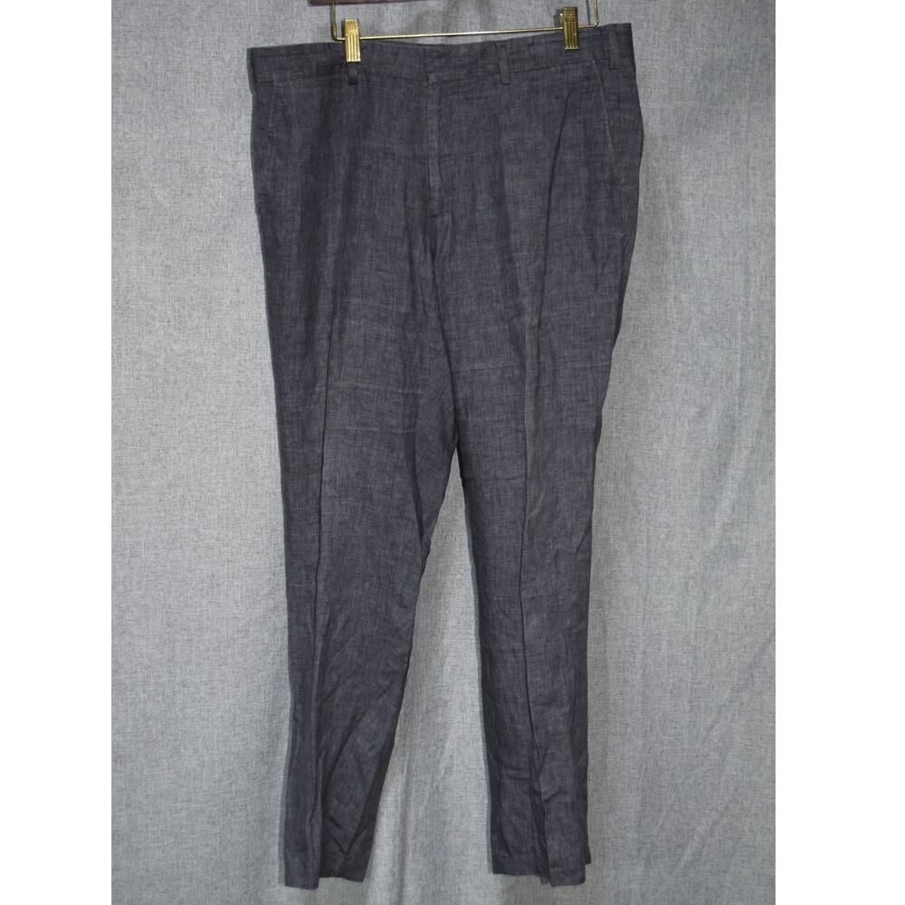 Emile Lafaurie Paris Men’s 100% Linen Gray Trousers Size 48 (32x31)